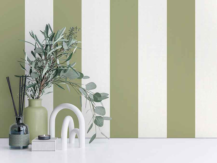 Tavish Sage Stripe Wallpaper - York Wallcoverings - FD43459 - York Wallcoverings Wallpaper