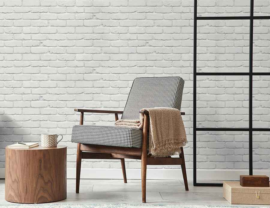 Alpin White Painted Brick Wallpaper - York Wallcoverings - FD43600 - York Wallcoverings Wallpaper