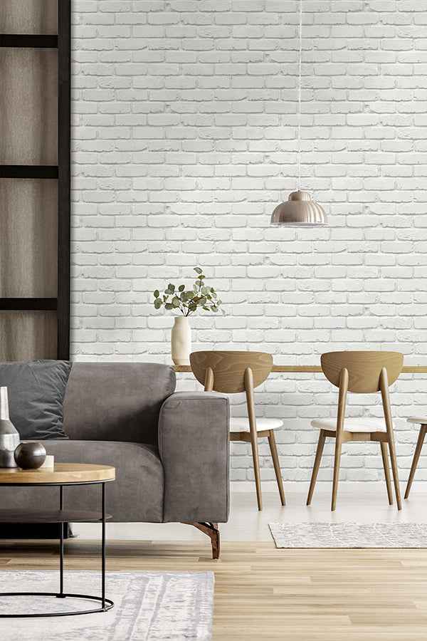 Alpin White Painted Brick Wallpaper - York Wallcoverings - FD43600 - York Wallcoverings Wallpaper