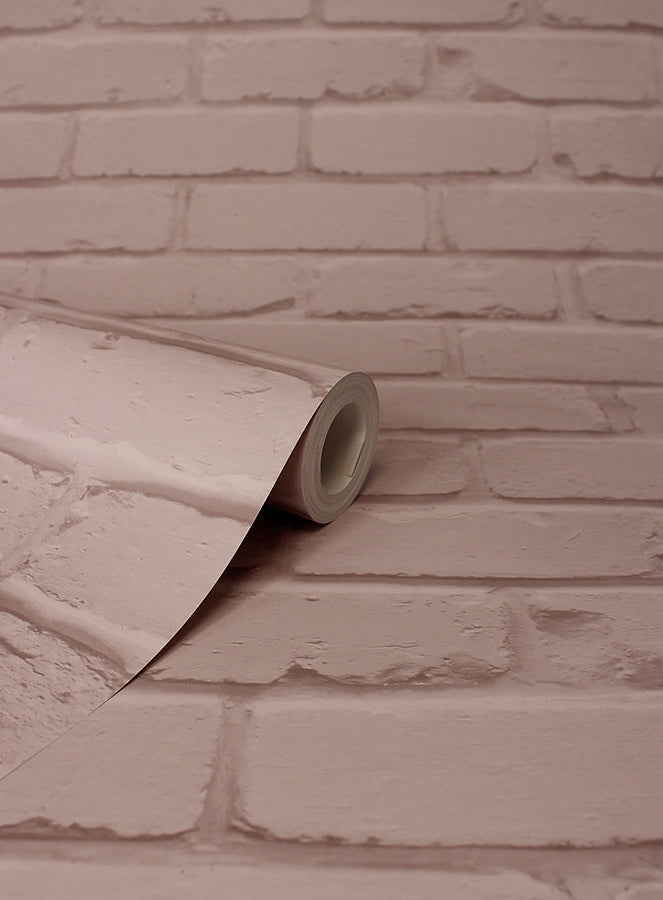 alpin-pink-painted-brick-wallpaper-york-wallcoverings-fd43601 - York Wallcoverings Wallpaper