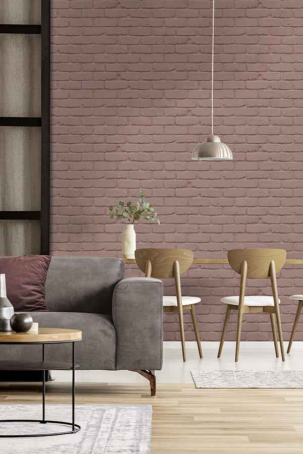 Alpin Pink Painted Brick Wallpaper - York Wallcoverings - FD43601 - York Wallcoverings Wallpaper