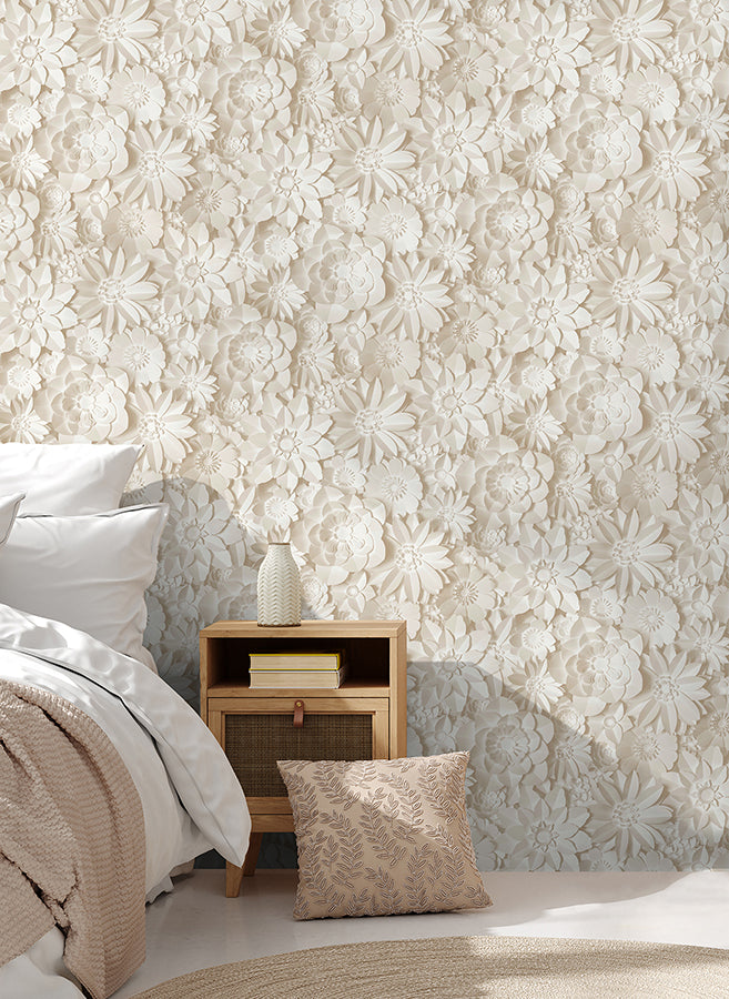dacre-cream-floral-wallpaper-york-wallcoverings-fd43604 - York Wallpaper Wallpaper