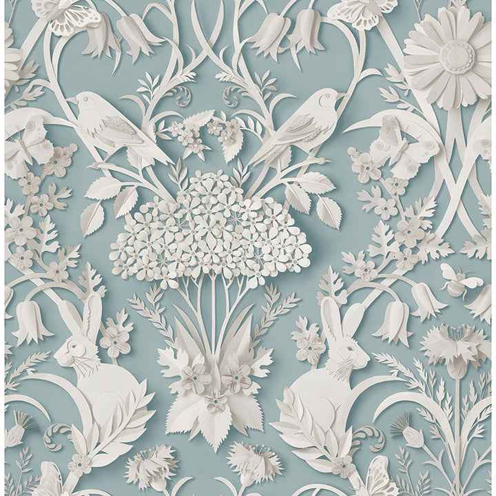 Fae Sky Blue Woodland Wallpaper - York Wallcoverings - FD43605 - York Wallcoverings Wallpaper