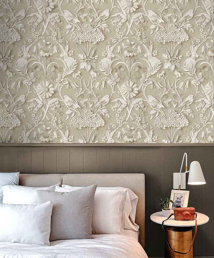 Fae Neutral Woodland Wallpaper - York Wallcoverings - FD43606 - York Wallcoverings Wallpaper