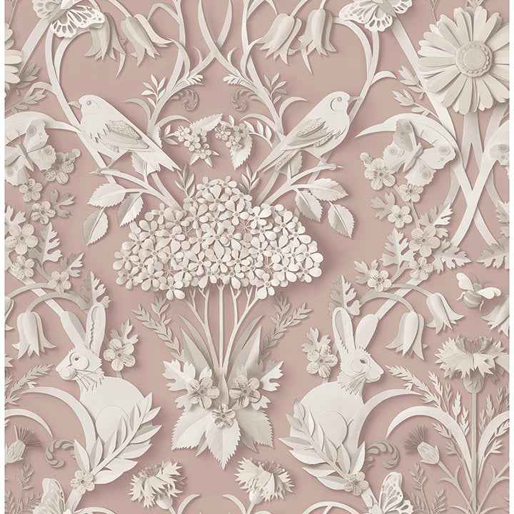 Fae Light Pink Woodland Wallpaper - York Wallcoverings - FD43607 - York Wallcoverings Wallpaper