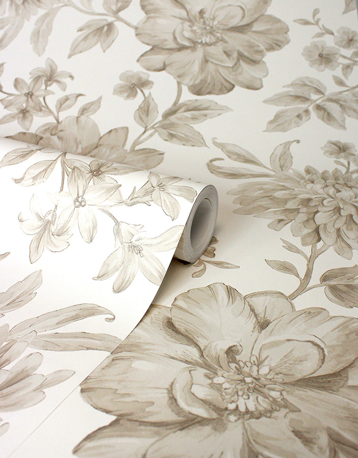 gabriela-neutral-floral-wallpaper-york-wallcoverings-fd43611 - York Wallcoverings Wallpaper