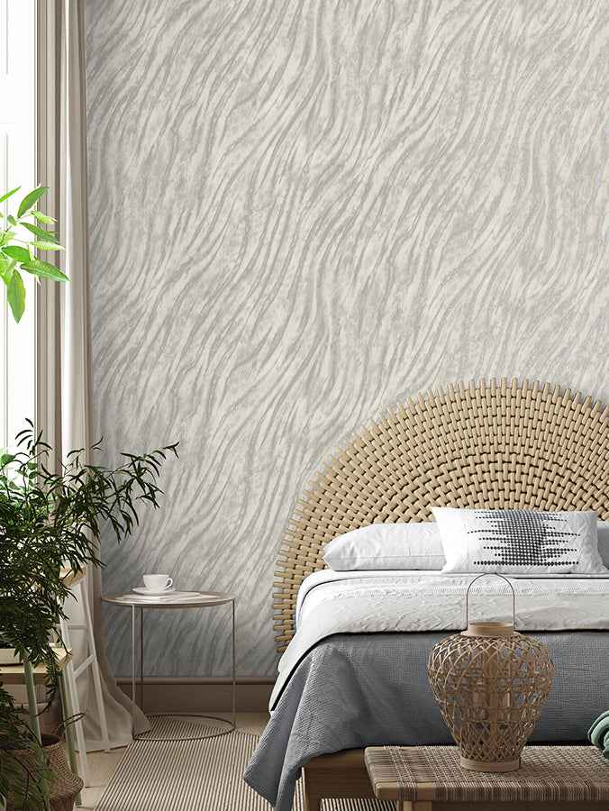 Arran Grey Swirling Stripe Wallpaper - York Wallcoverings - M1860 - York Wallcoverings Wallpaper