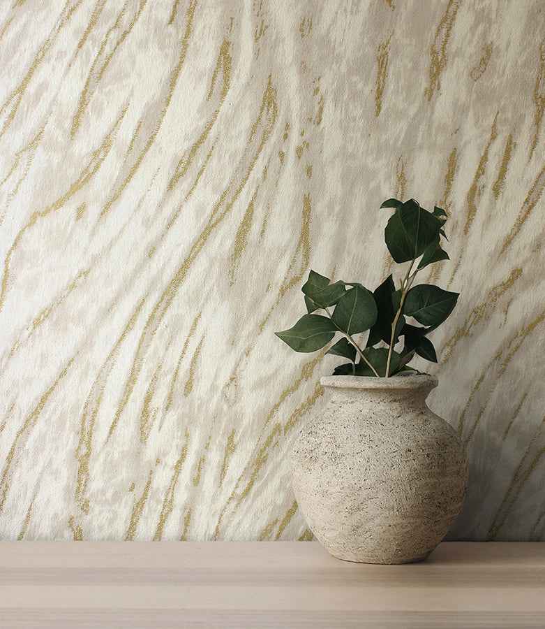 Arran Neutral Swirling Stripe Wallpaper - York Wallcoverings - M1861 - York Wallcoverings Wallpaper
