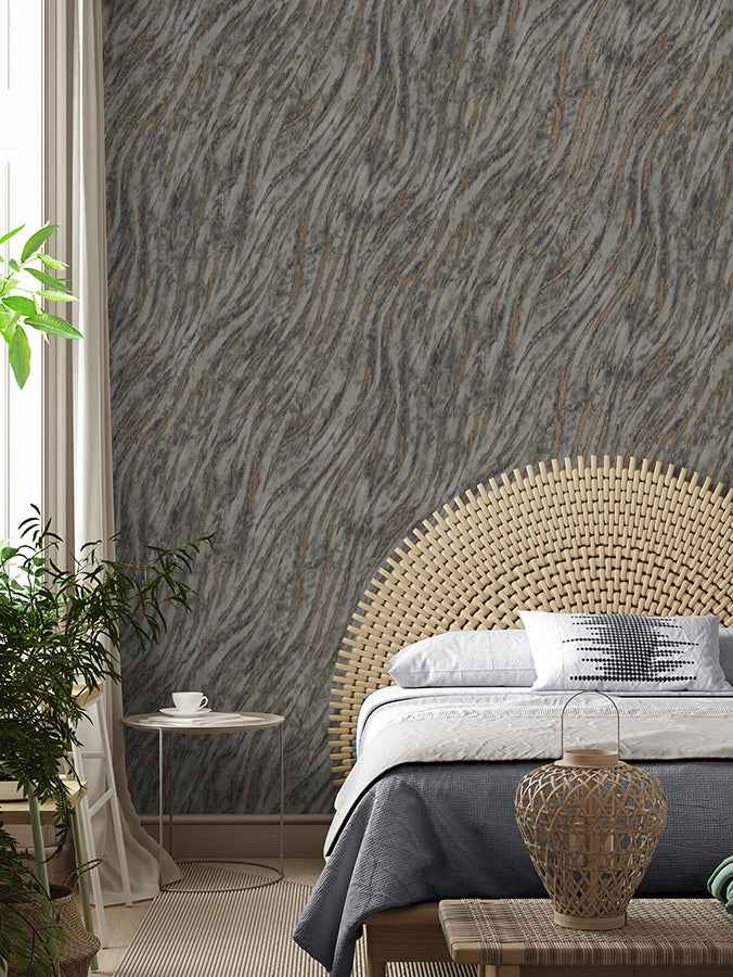 Arran Stone Swirling Stripe Wallpaper - York Wallcoverings - M1863 - York Wallcoverings Wallpaper
