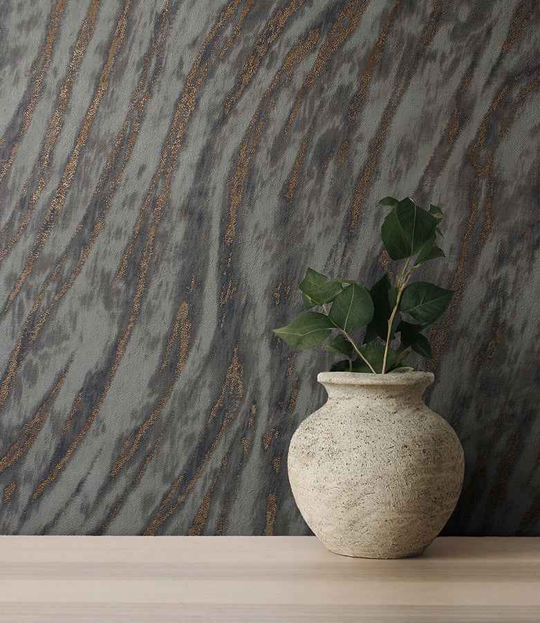 Arran Stone Swirling Stripe Wallpaper - York Wallcoverings - M1863 - York Wallcoverings Wallpaper