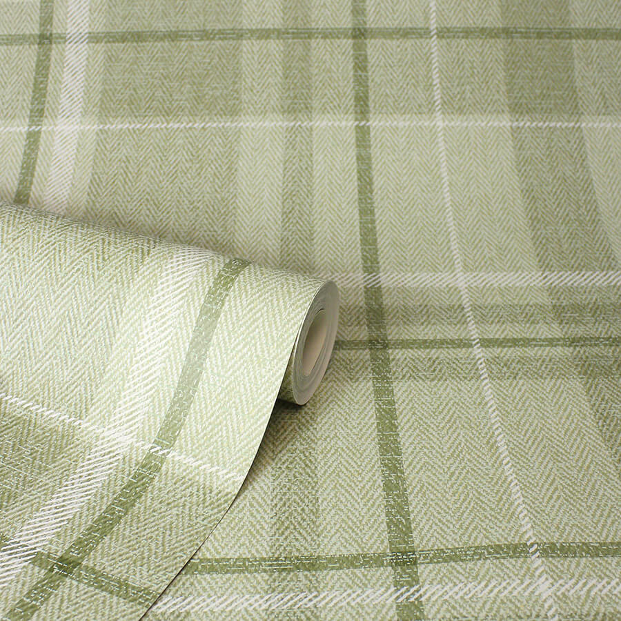 harris-green-plaid-chevron-wallpaper-york-wallcoverings-m1865 - York Wallcoverings Wallpaper