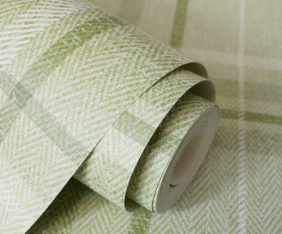 harris-green-plaid-chevron-wallpaper-york-wallcoverings-m1865 - York Wallcoverings Wallpaper