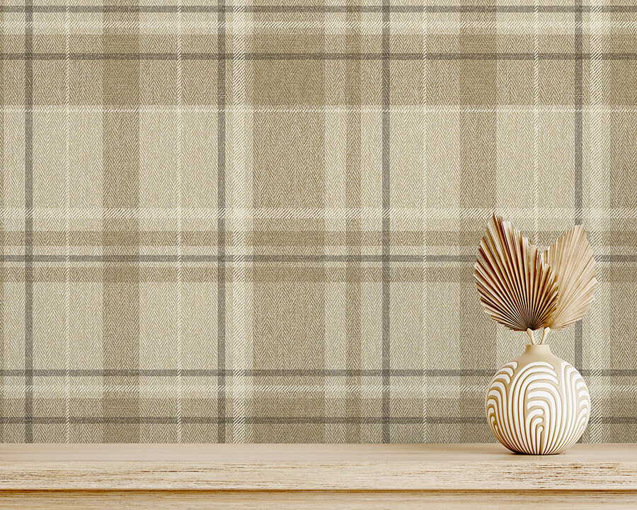 harris-light-brown-plaid-chevron-wallpaper-york-wallcoverings-m1868 - York Wallpaper Wallpaper