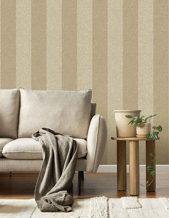 Finn Light Brown Chevron Stripe Wallpaper - York Wallcoverings - M1869 - York Wallcoverings Wallpaper