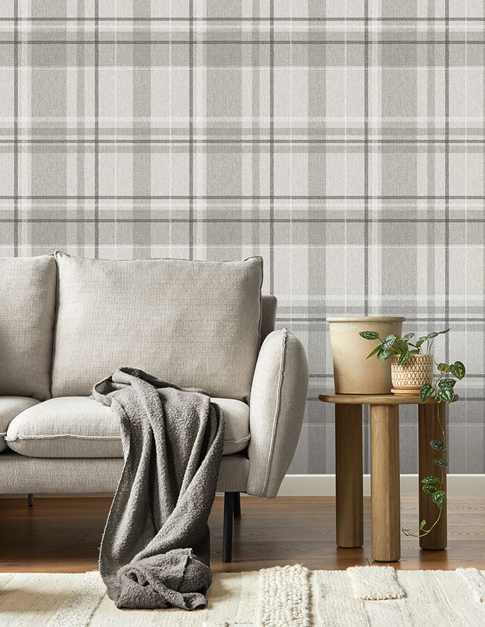 harris-grey-plaid-chevron-wallpaper-york-wallcoverings-m1871 - York Wallpaper Wallpaper