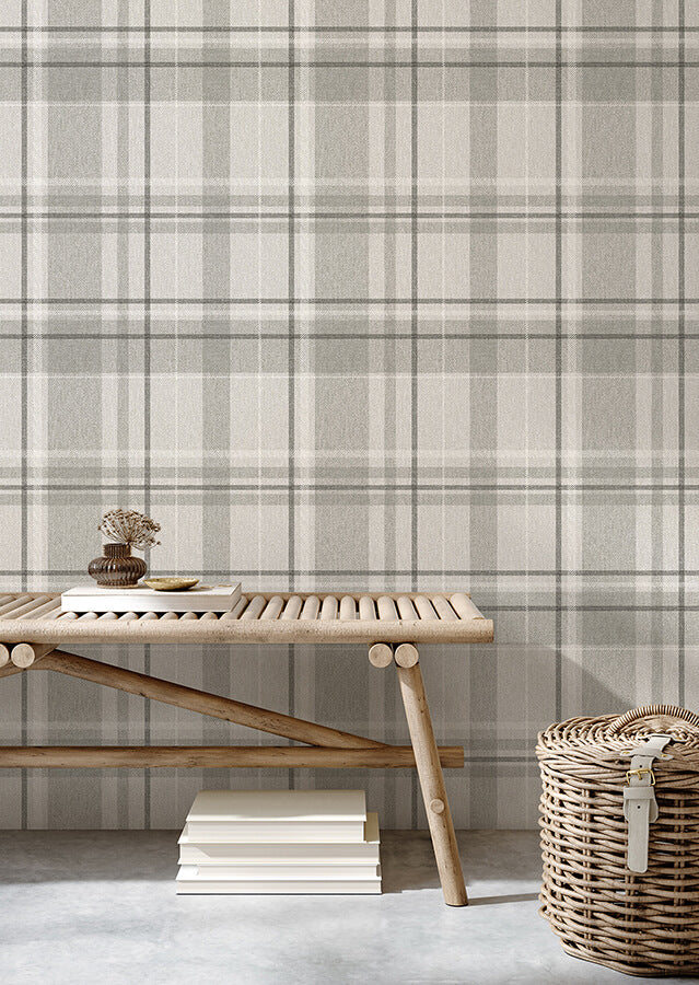 harris-grey-plaid-chevron-wallpaper-york-wallcoverings-m1871 - York Wallpaper Wallpaper