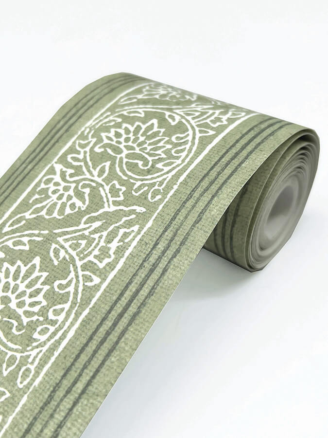 carved-floral-green-trim-wall-border-york-wallcoverings-4148-14501 - York Wallcoverings Wallpaper