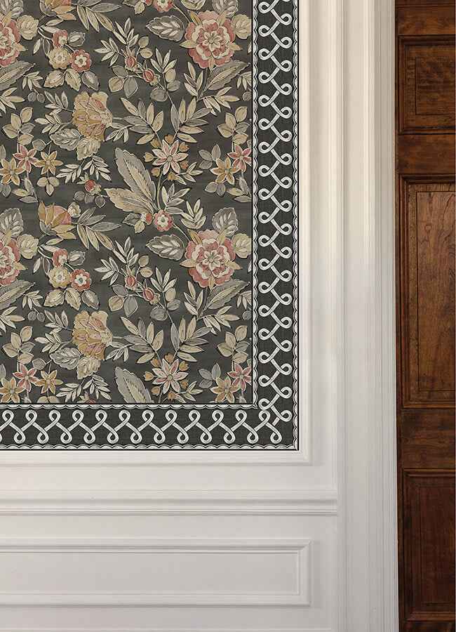 Scalloped Ribbon Black Trim Wall Border - York Wallcoverings - 4148-14504 - York Wallcoverings Wallpaper