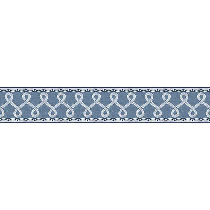Scalloped Ribbon Blue Trim Wall Border - York Wallcoverings - 4148-14505 - York Wallcoverings Wallpaper