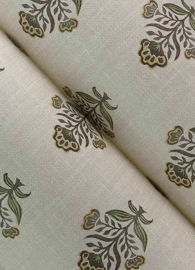 Hollyhock Honey Floral Crest Wallpaper - York Wallcoverings - 4148-27416 - York Wallcoverings Wallpaper
