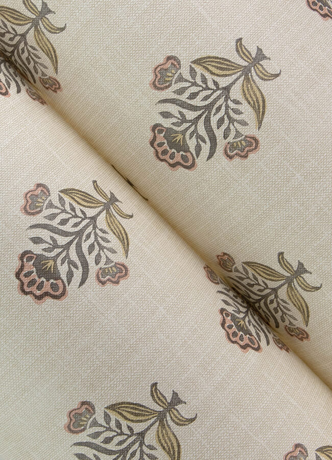 hollyhock-rust-floral-crest-wallpaper-york-wallcoverings-4148-27420 - York Wallcoverings Wallpaper