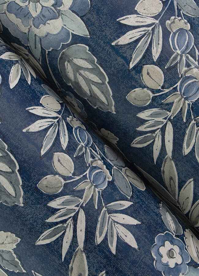 Begonia Indigo Floral Trail Wallpaper - York Wallcoverings - 4148-27422 - York Wallcoverings Wallpaper