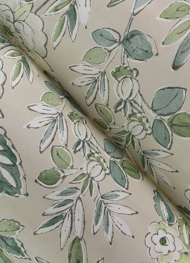 begonia-sea-green-floral-trail-wallpaper-york-wallcoverings-4148-27424 - York Wallcoverings Wallpaper