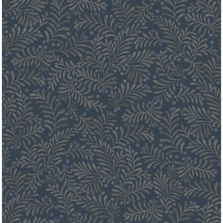 chrysantha-navy-berry-branches-wallpaper-york-wallcoverings-4148-27443 - York Wallcoverings Wallpaper