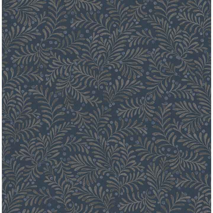Chrysantha Navy Berry Branches Wallpaper - York Wallcoverings - 4148-27443
