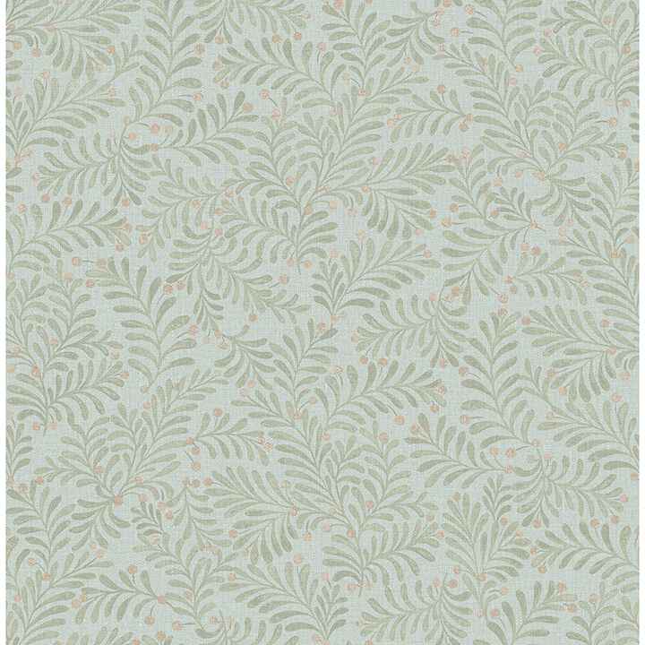 Chrysantha Aqua Berry Branches Wallpaper - York Wallcoverings - 4148-27446 - York Wallcoverings Wallpaper