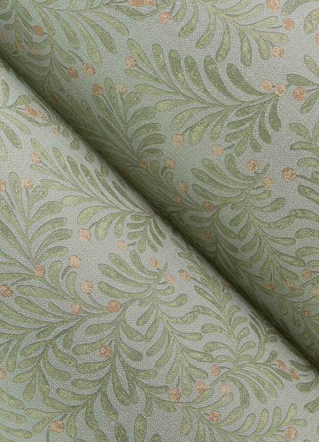 Chrysantha Aqua Berry Branches Wallpaper - York Wallcoverings - 4148-27446 - York Wallcoverings Wallpaper
