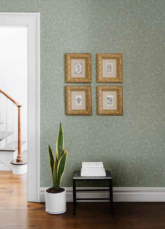 Chrysantha Aqua Berry Branches Wallpaper - York Wallcoverings - 4148-27446 - York Wallcoverings Wallpaper