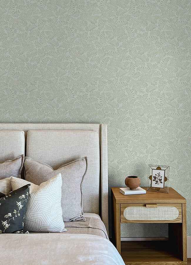 Chrysantha Aqua Berry Branches Wallpaper - York Wallcoverings - 4148-27446 - York Wallcoverings Wallpaper