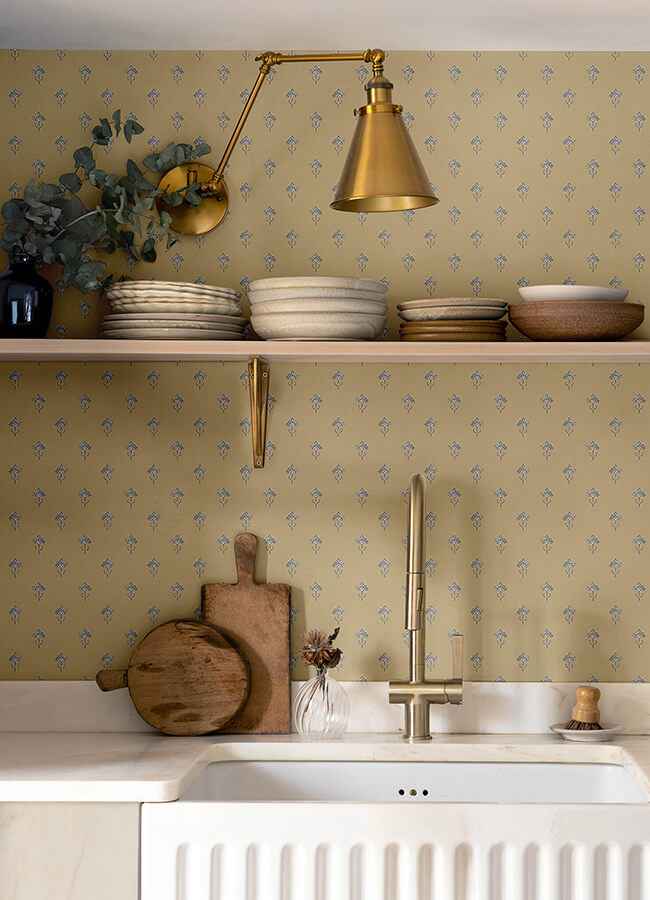 Surdiva Honey Floral Fan Wallpaper - York Wallcoverings - 4148-27458 - York Wallcoverings Wallpaper
