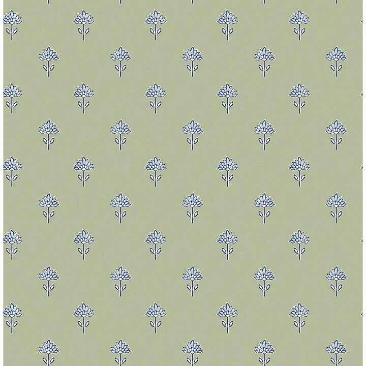 Surdiva Green Floral Fan Wallpaper - York Wallcoverings - 4148-27459 - York Wallcoverings Wallpaper