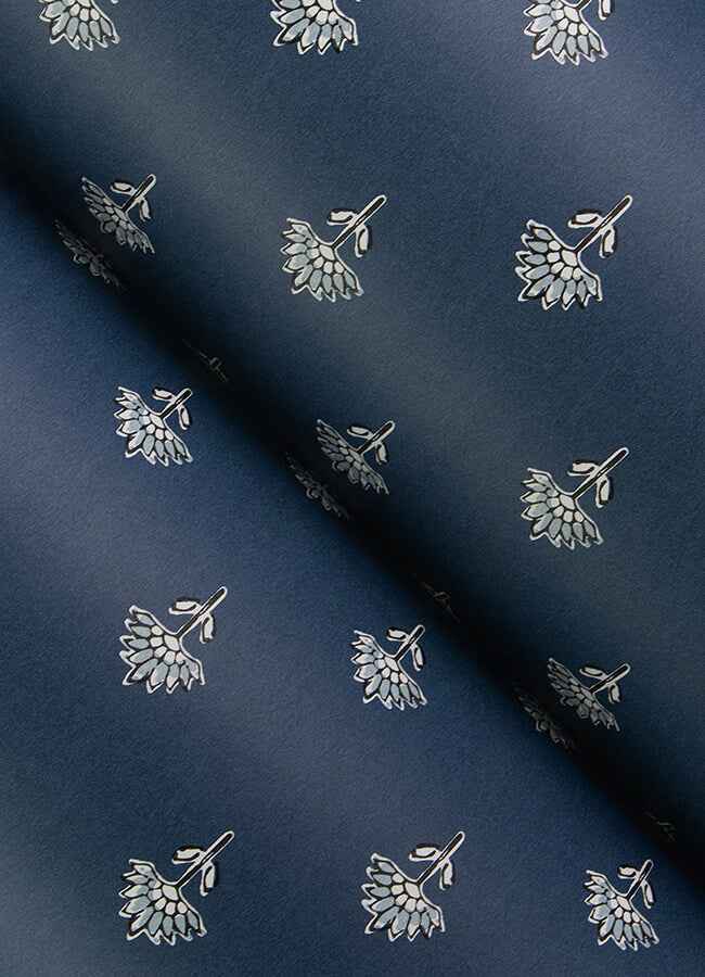 Surdiva Indigo Floral Fan Wallpaper - York Wallcoverings - 4148-27461 - York Wallcoverings Wallpaper