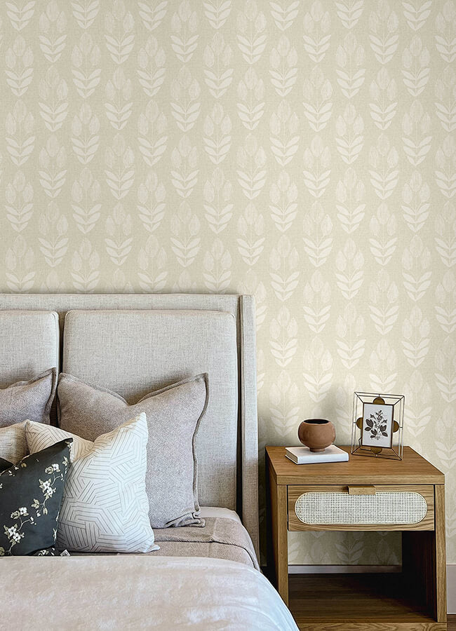 garland-khaki-block-tulip-wallpaper-york-wallcoverings-4148-27474 - York Wallcoverings Wallpaper