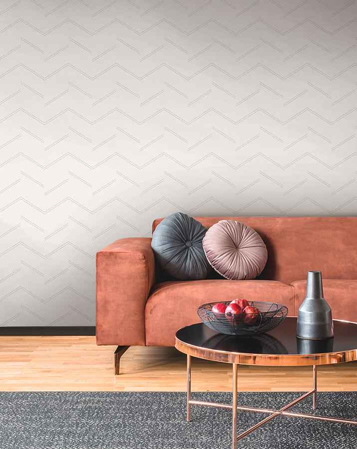 Aviator Silver Abstract Chevron Wallpaper - York Wallcoverings - 4178-4435 - York Wallcoverings Wallpaper
