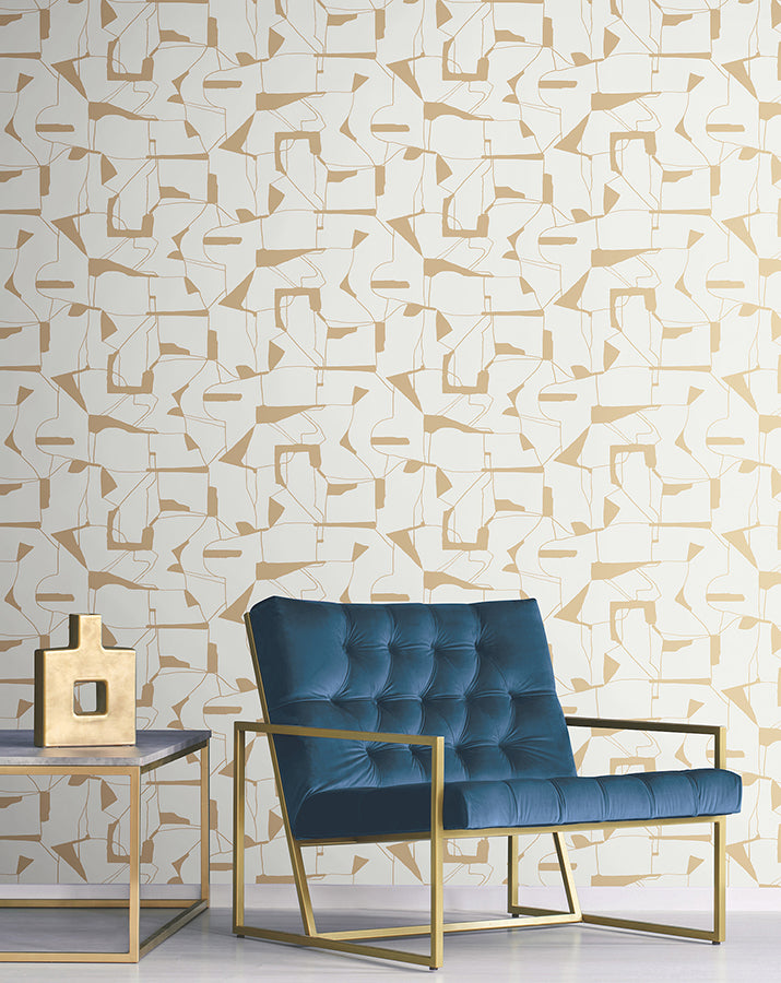 calder-gold-abstract-wallpaper-york-wallcoverings-4178-4446 - York Wallpaper Wallpaper