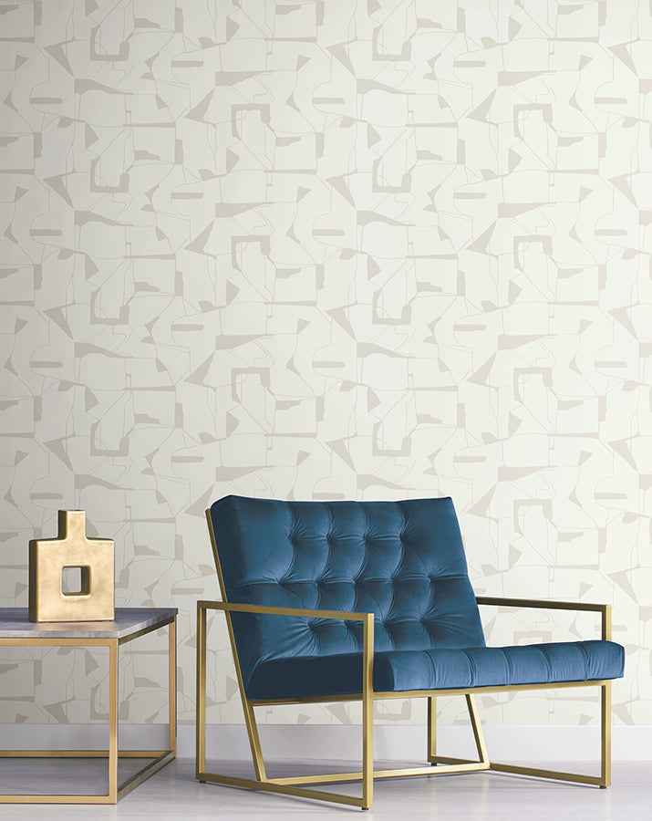 Calder Platinum Abstract Wallpaper - York Wallcoverings - 4178-4448 - York Wallcoverings Wallpaper