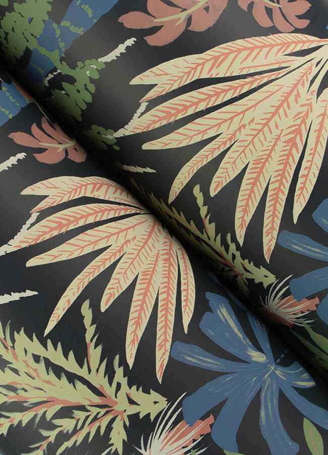 Everglades Black Botanical Wallpaper - York Wallcoverings - 4172-27483 - York Wallcoverings Wallpaper