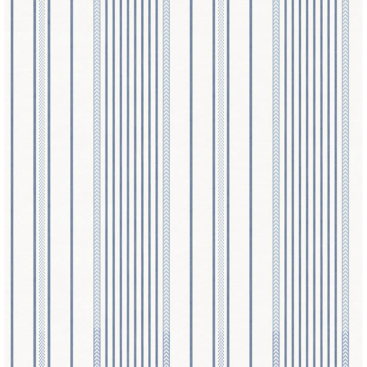 navarres-stripe-blue-faux-linen-wallpaper-york-wallcoverings-4172-27484 - York Wallcoverings Wallpaper