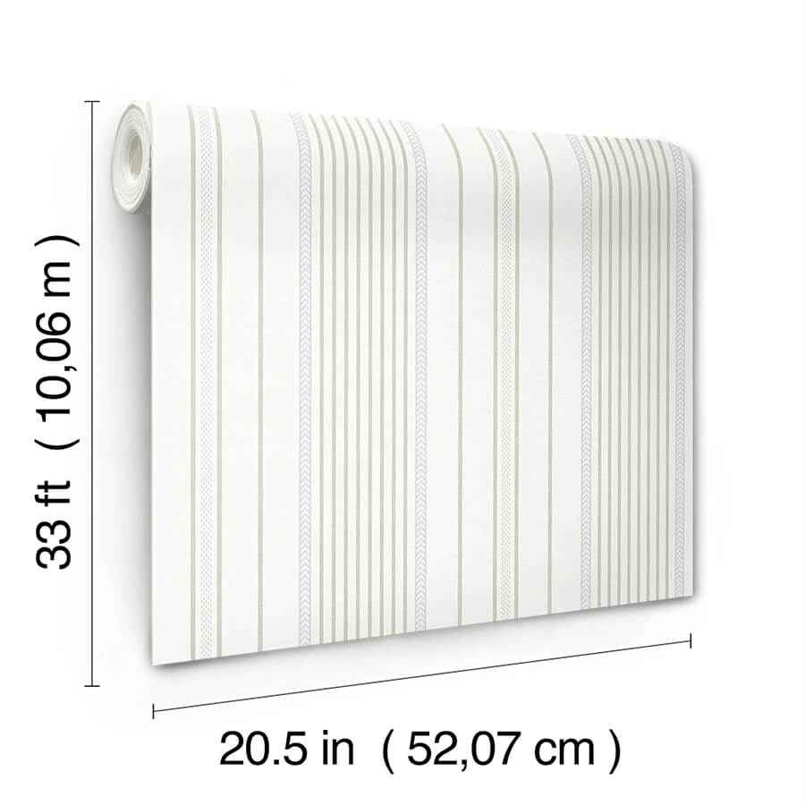 Navarres Stripe Light Green Faux Linen Wallpaper - York Wallcoverings - 4172-27485 - York Wallcoverings Wallpaper