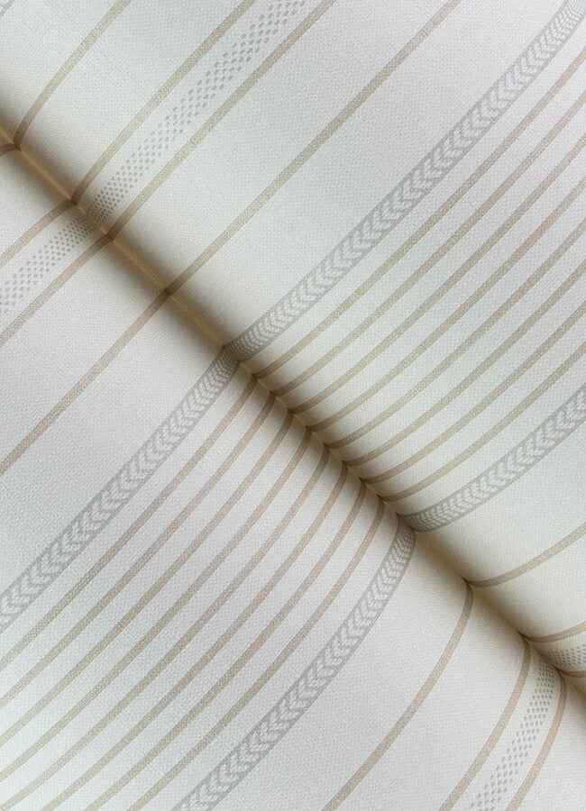 Navarres Stripe Neutral Faux Linen Wallpaper - York Wallcoverings - 4172-27487 - York Wallcoverings Wallpaper