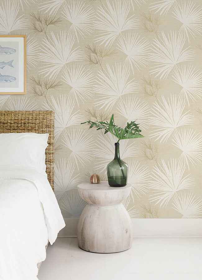Hatteras Champagne Palms Wallpaper - York Wallcoverings - 4172-27489