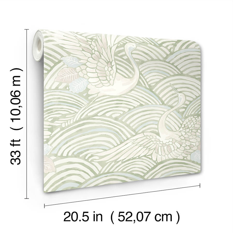 egret-sage-tidal-dance-wallpaper-york-wallcoverings-4172-27497 - York Wallcoverings Wallpaper