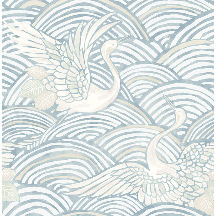 egret-sky-blue-tidal-dance-wallpaper-york-wallcoverings-4172-27498 - York Wallcoverings Wallpaper
