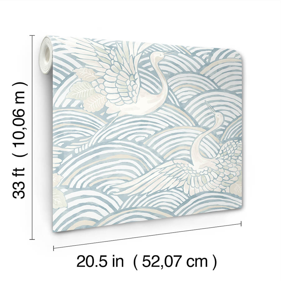 egret-sky-blue-tidal-dance-wallpaper-york-wallcoverings-4172-27498 - York Wallcoverings Wallpaper