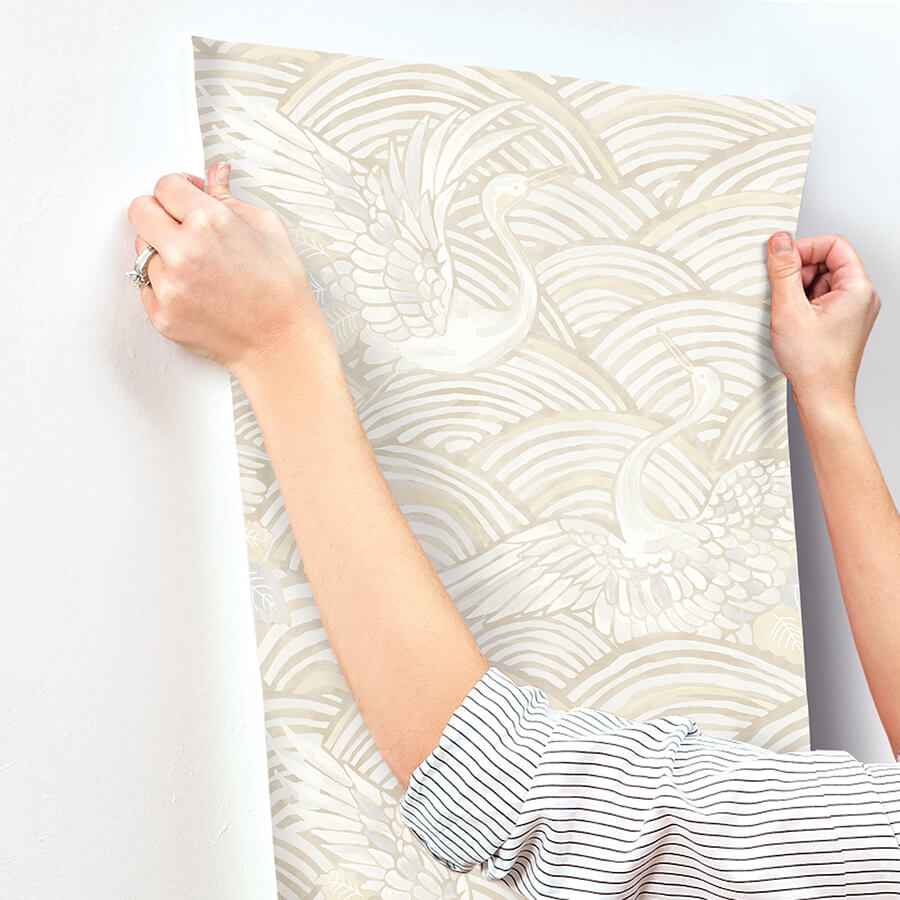 Egret Neutral Tidal Dance Wallpaper - York Wallcoverings - 4172-27499 - York Wallcoverings Wallpaper