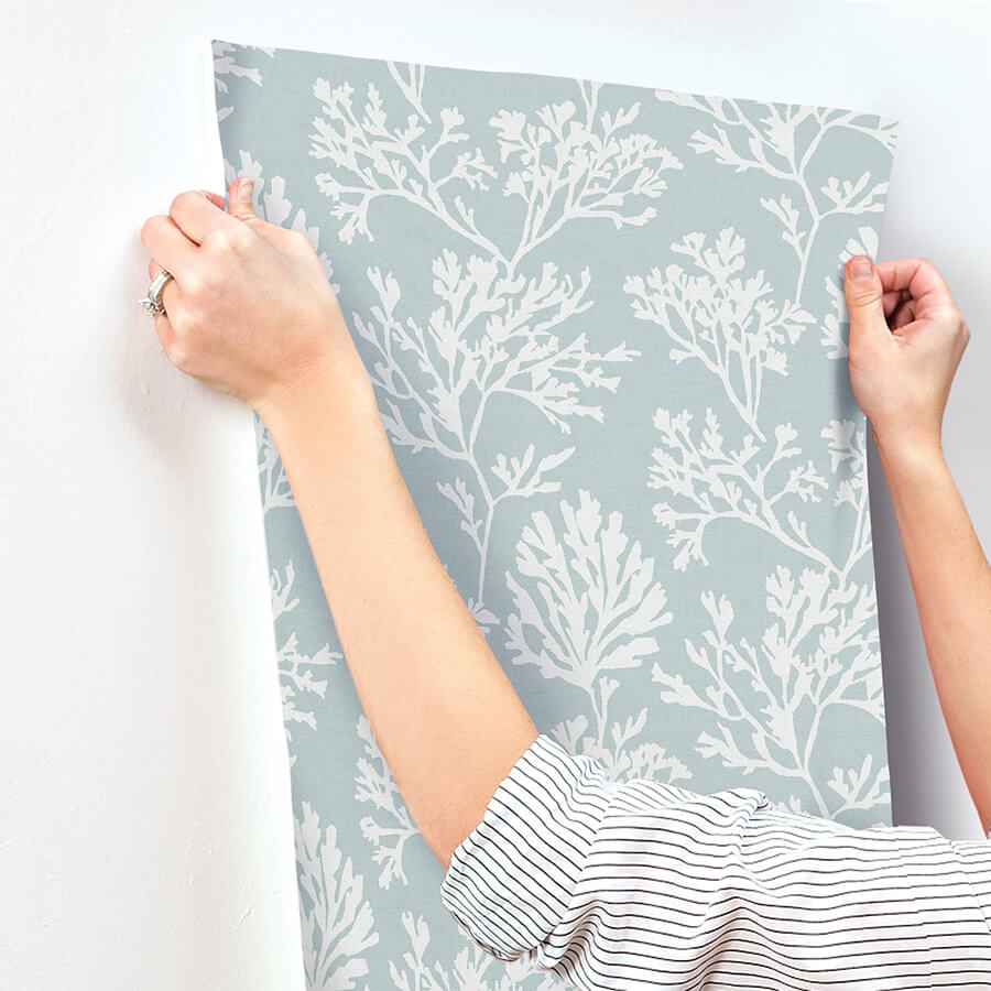 Tortuga Sky Blue Coral Weave Wallpaper - York Wallcoverings - 4172-82003 - York Wallcoverings Wallpaper